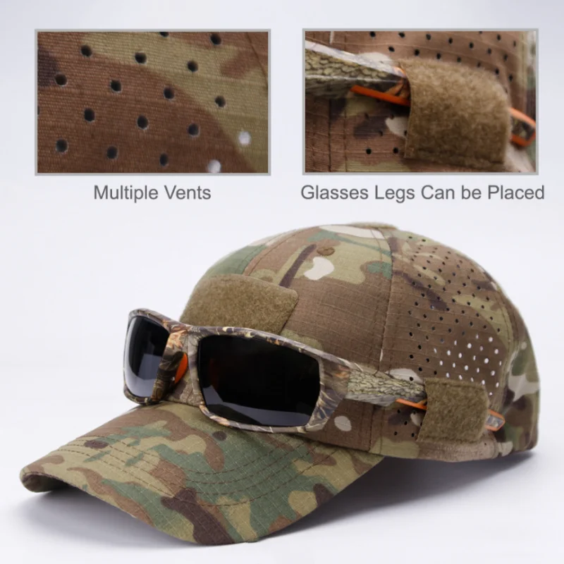 Unisex Camouflage Outdoor Baseball Cap Breathable Sun Protection Hat For Hunting Hiking Running Fishing Camping New Design Art
