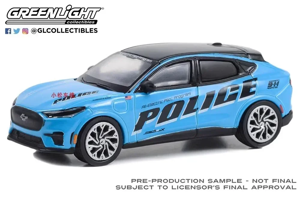 1:64 2022 Ford Mustang Mach-E Politie GT Prestaties Editie Diecast Metaallegering Model Auto Speelgoed Voor Gift Collection