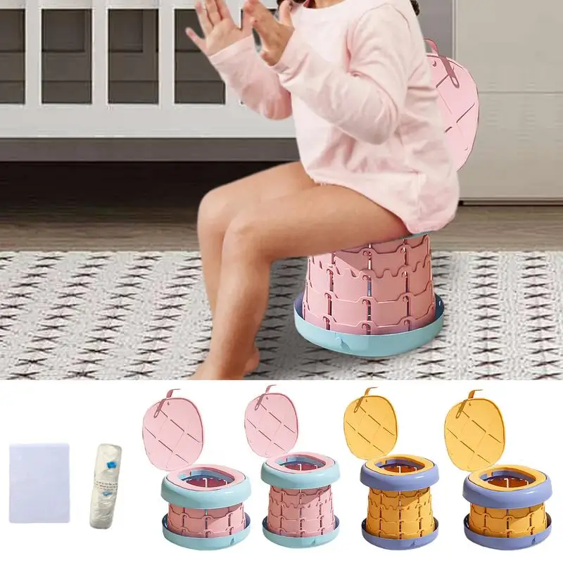 Portable Potty For Toddler Travel Training Toilet For Car Camping Indoor Outdoor Bathroom For Baby Kids Children Foldable Potty