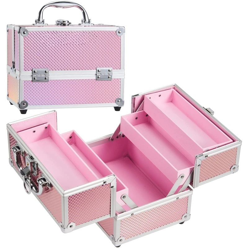 

Portable 4-Layer Tray Case Travel Case Lockable