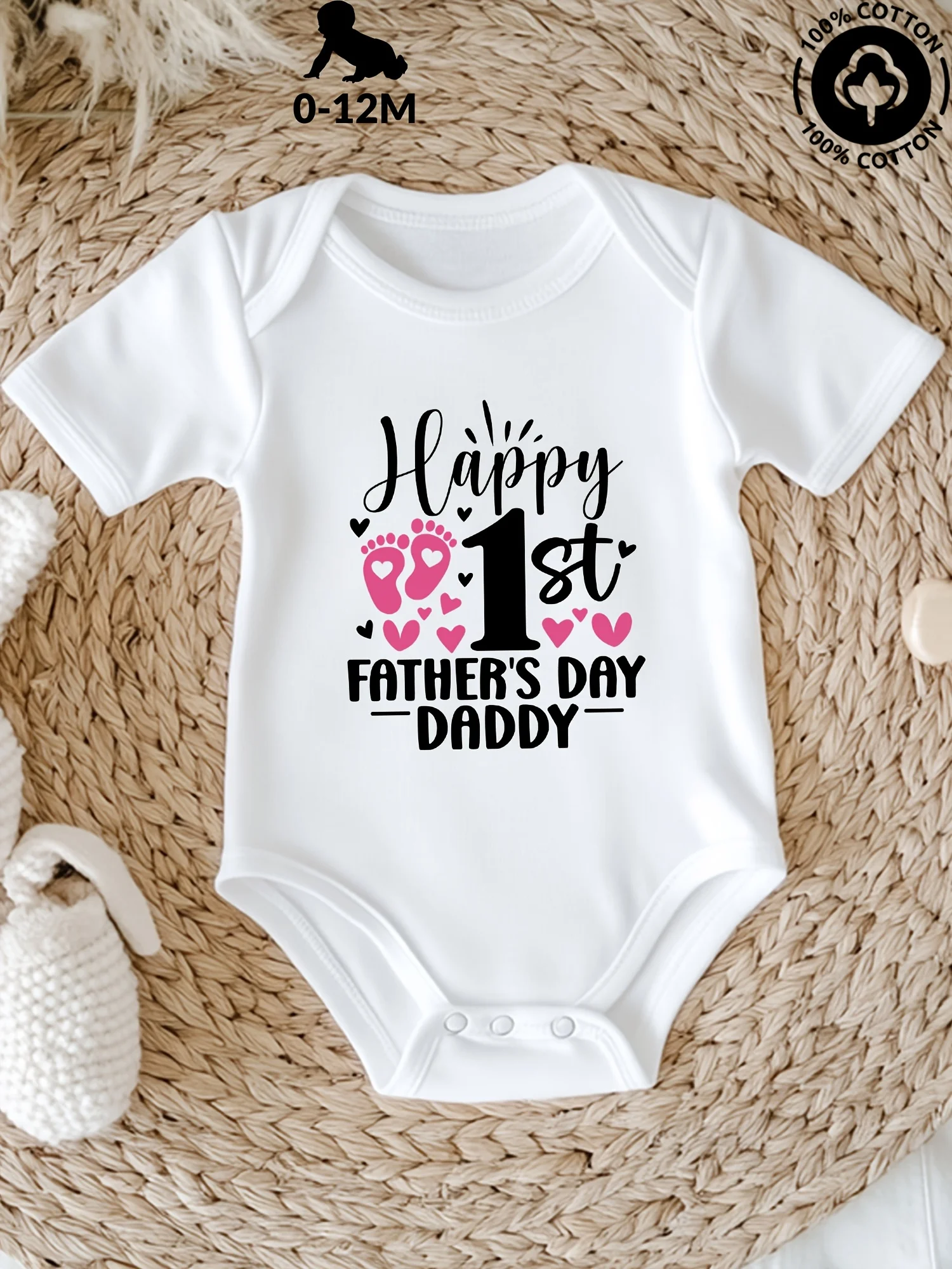 

Celebrate Your First Father's Day with This Gender-Neutral Baby Bodysuit. Made from 100%, This Lightweight and Soft Jumpsuit Is