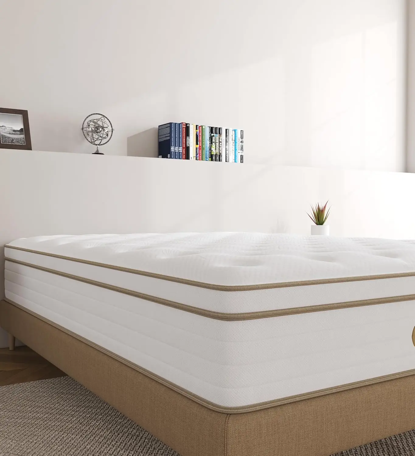 Full Size Mattress, 12 Inch White Full Mattress in a Box, Memory Foam Individually Pocket Coils for Pain Relief