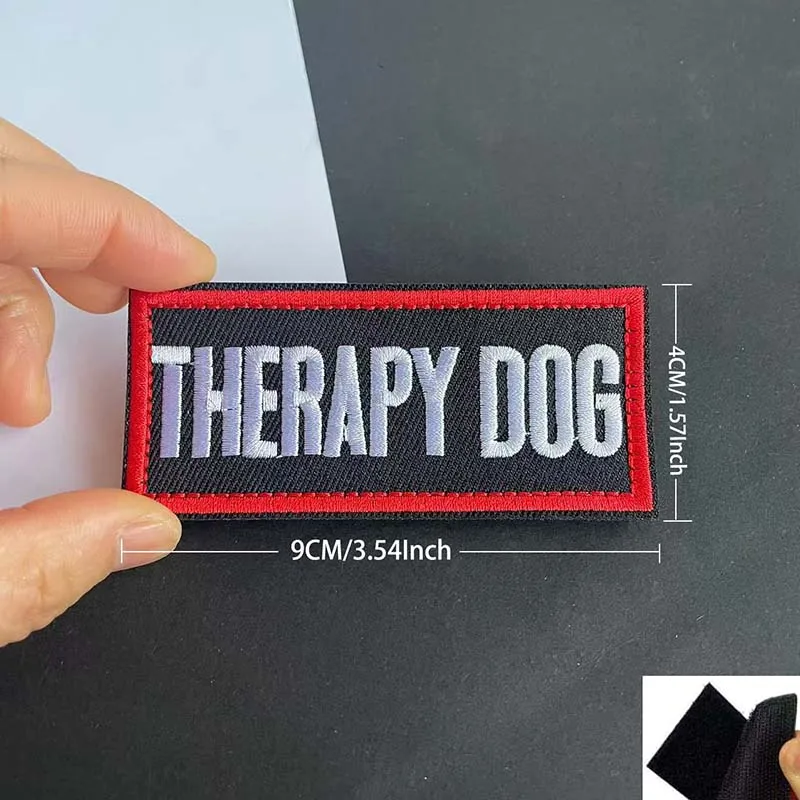 Servicetherapie-Hund im Training, emotionale Unterstützung, Stoffaufkleber, bestickter Hakenschlaufen-Patch, taktische Moralabzeichen für Weste – Detail 5
