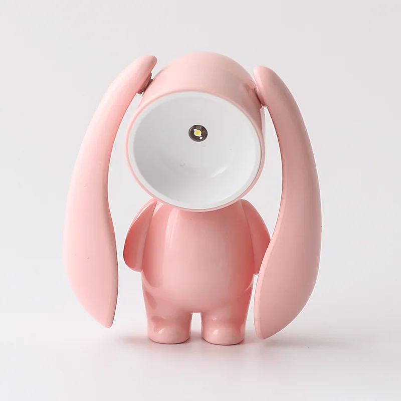 New Creative Cartoon Mini Rabbit Desk Lamp Home Office Student Travel Bedroom Desktop Reading Nightlight Ornament