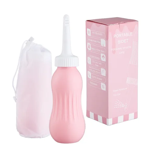 ABS 핑크 그린 휴대용 비데 스프레이, 임산부 아기 세척 물병, 여행용 핸드헬드 비데, 500ml, 1PC, 신제품 