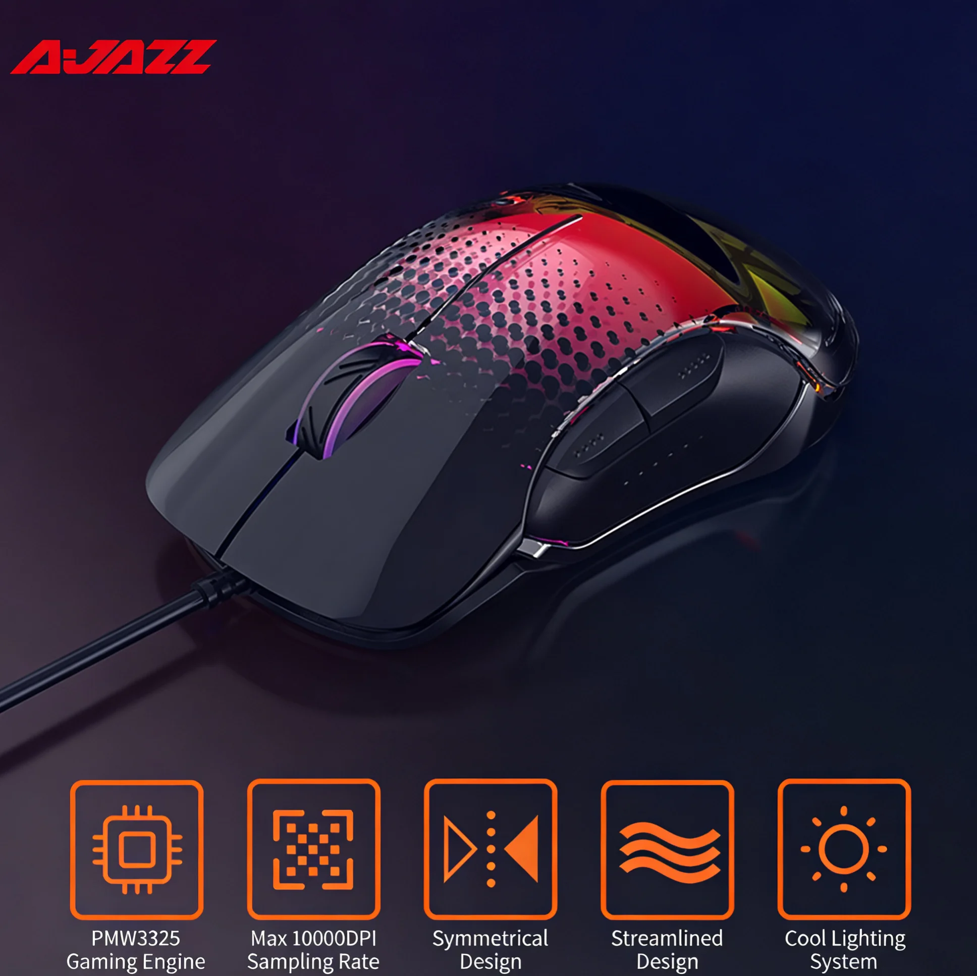 

Игровая мышь AJAZZ AJ358 проводная, программируемая (макросы), бесшумные клики, для ПК/ноутбука, для мужчин и женщин