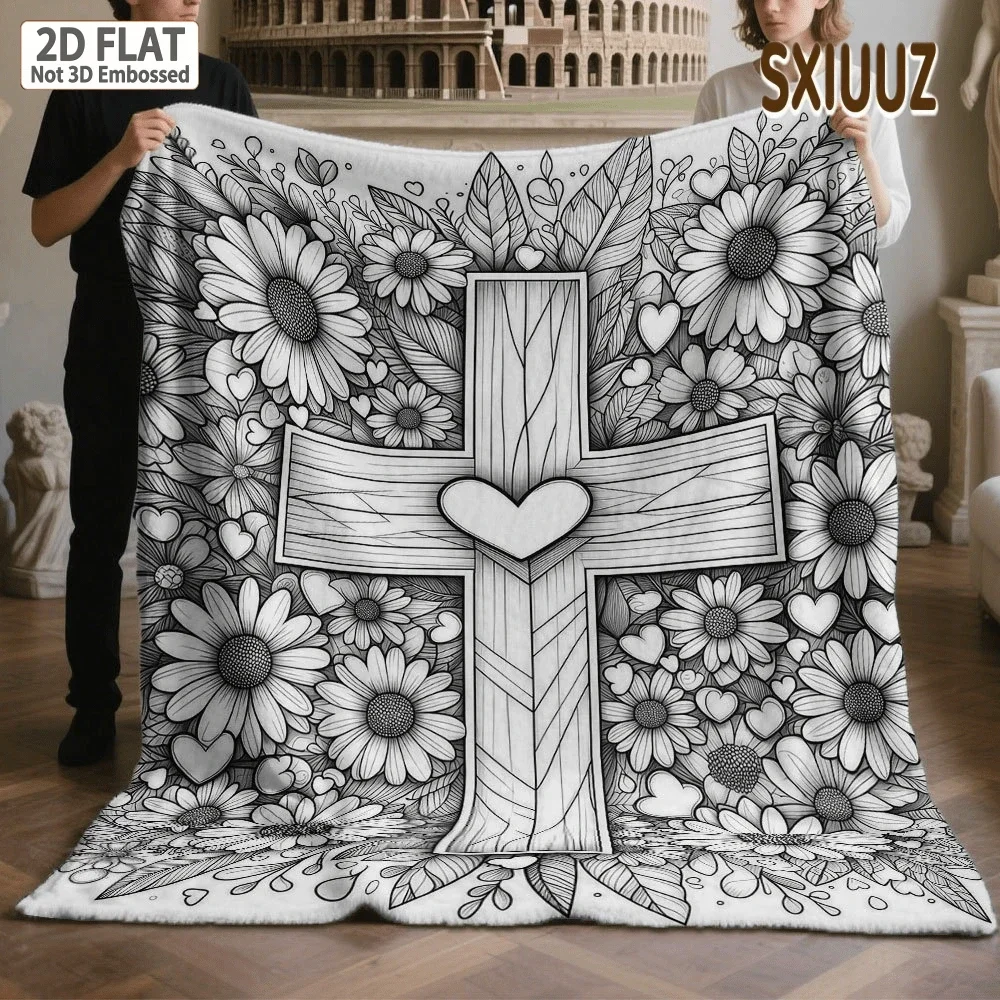Western Nature Art Fleece Blanket Cactus Eagle Scorpion Moon Mountain Print Comfort Blanket for Daily Relax at Home
