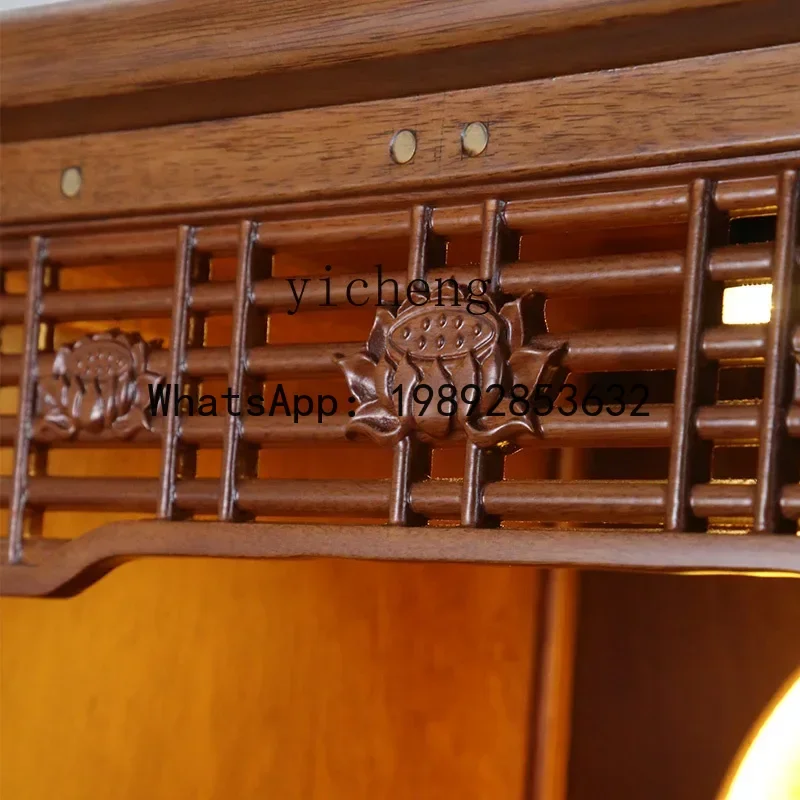 LYY  Golden Pear Buddha Niche Clothes Closet Worship Bodhisattva with Door Solid Wood Home Altar Buddha Cabinet