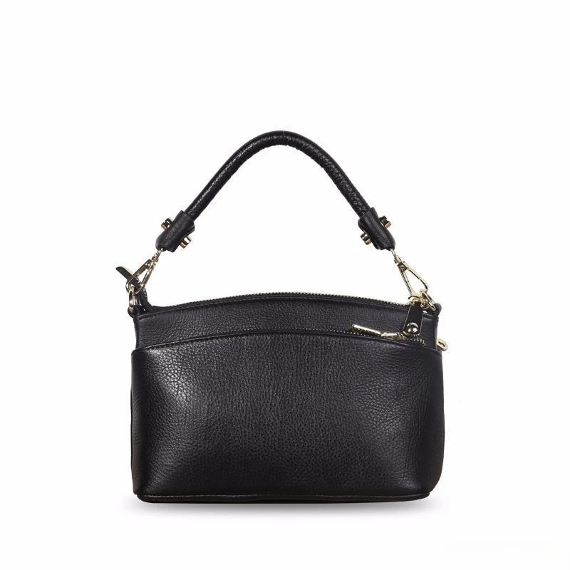 Minimalist Everyday Shoulder Bag for Women Soft Genuine Leather Adjustable Strap Interior Organizer Luxury Handbag Portable