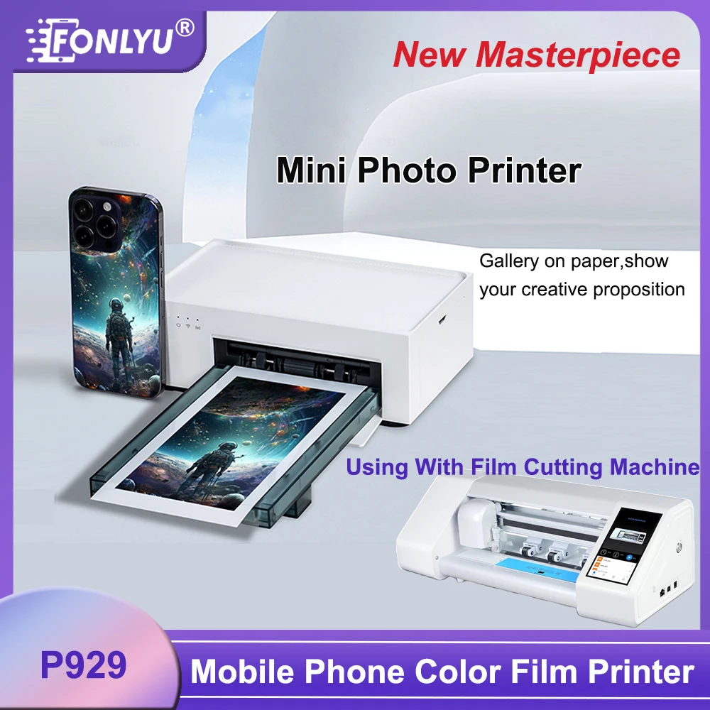 Fonlyu DIY Customize Back Film Color Printer Machine For MobilePhone Rear Cover Glass Colorful Protective Sticker Photo Printing