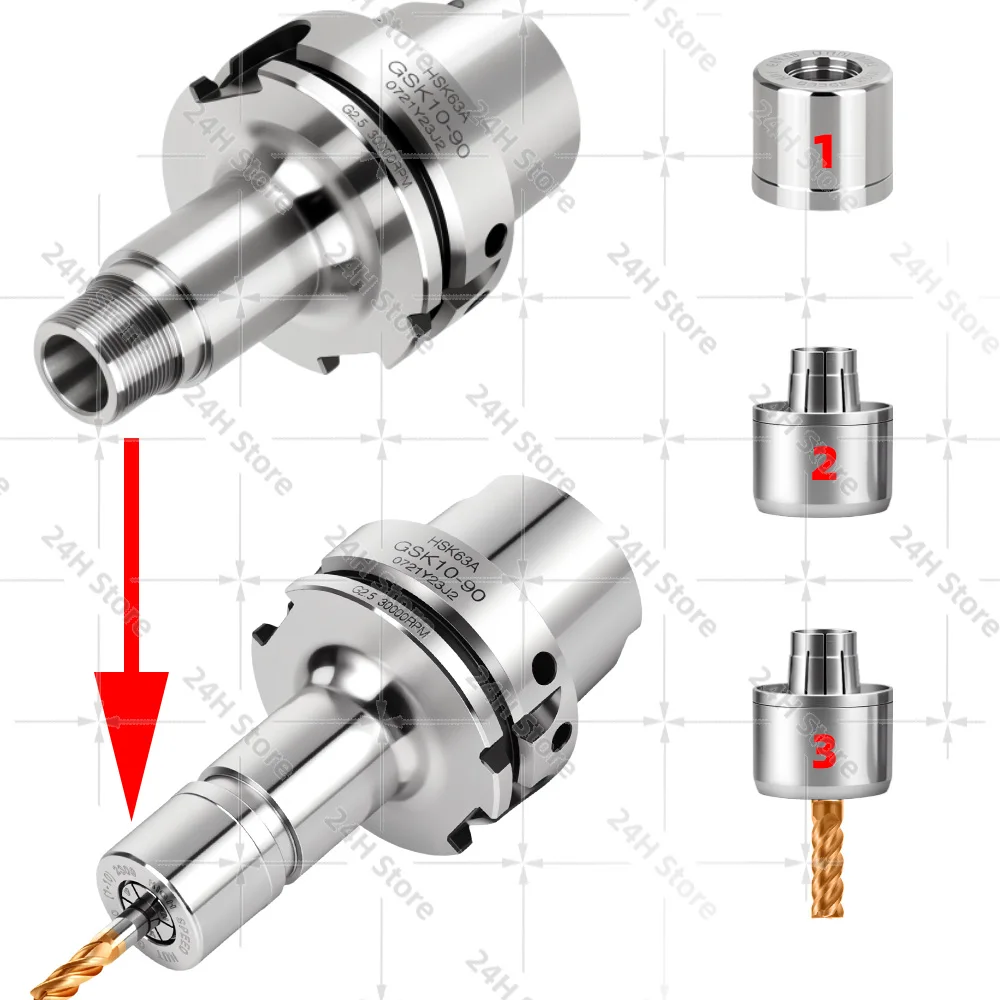 HSK63A SK06 SK10 SK13 SK16 SK20 SK25 High Speed Tool Holder HSK63 GSK6/10/13/16/20/25 CNC Collet Chuck Nut Wrench Tools Bracket