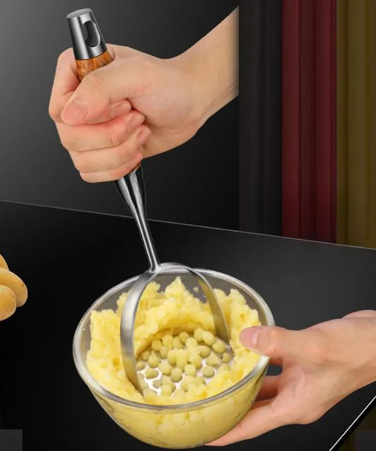Stainless Steel Potato Masher with Solid 304 Construction Rosewood Handle and 37 Holes for Smoother Mashed Potatoes and Purees 6