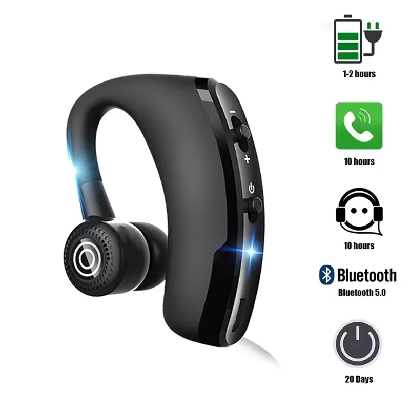 V9 Wireless Bluetooth Headphones Stereo Handsfree Business Headset Sports Earphones With Mic For iPhone Huawei OnePlus OPPO Vivo