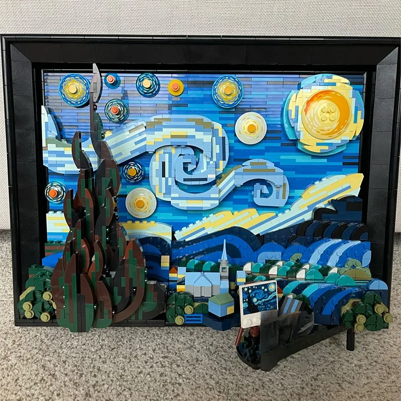 Ideas MOC 21333 World Masterpiece Vincent van Gogh The Starry Night Model 2316PCS Building Blocks Brick Puzzle Toys for Kid Gift