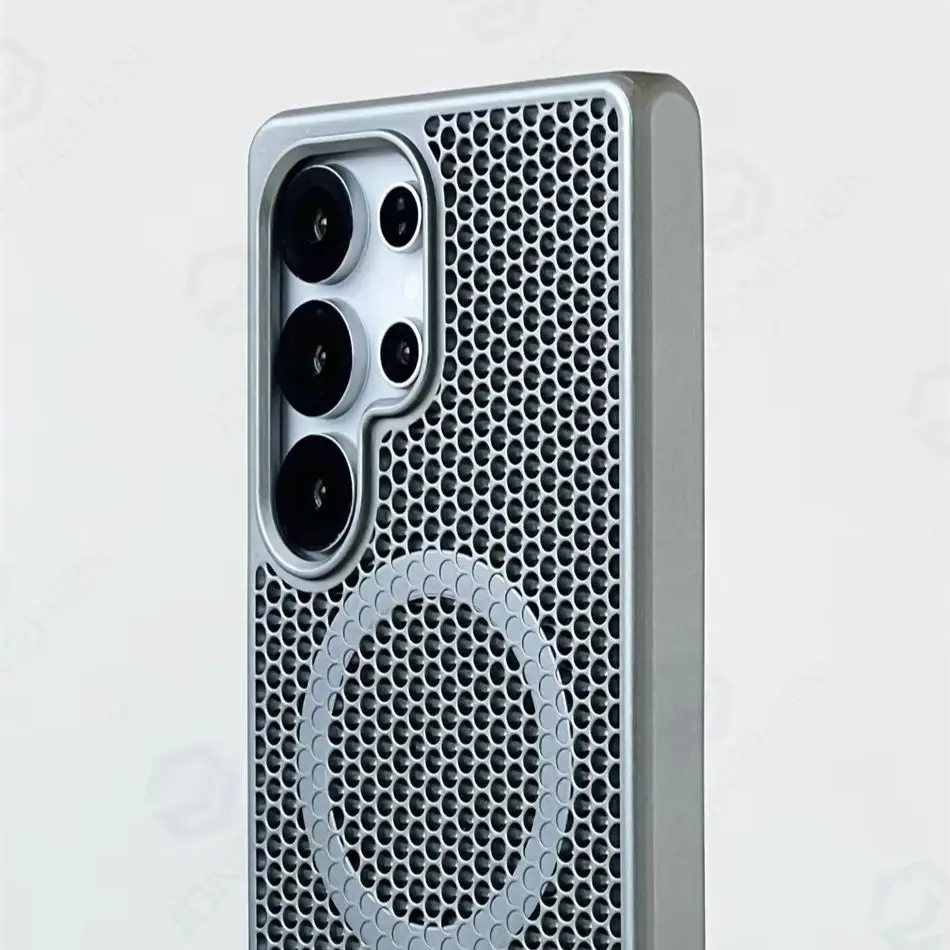 Роскошный охлаждающий чехол Magsafe с сотовой сеткой для Samsung Galaxy S24 Plus S25, ультрасплавный кронштейн-подставка, магнитная крышка для зарядки