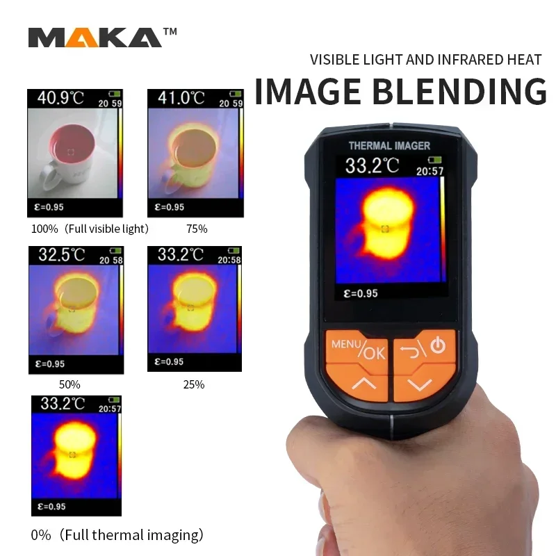 CE ROHS imager termal inframerah industri, alat pencitraan termal genggam mini