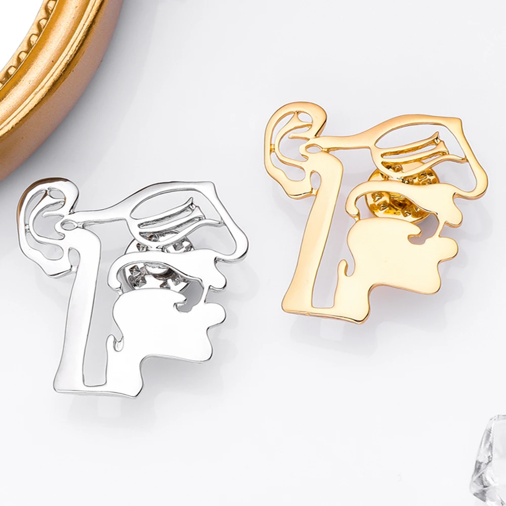 Catuni Facial Anatomy Medicine Pin Brooch Metal Hollow Medical Lapel Backpack Badge Jewelry for Doctor Nurse Medico Anatomist