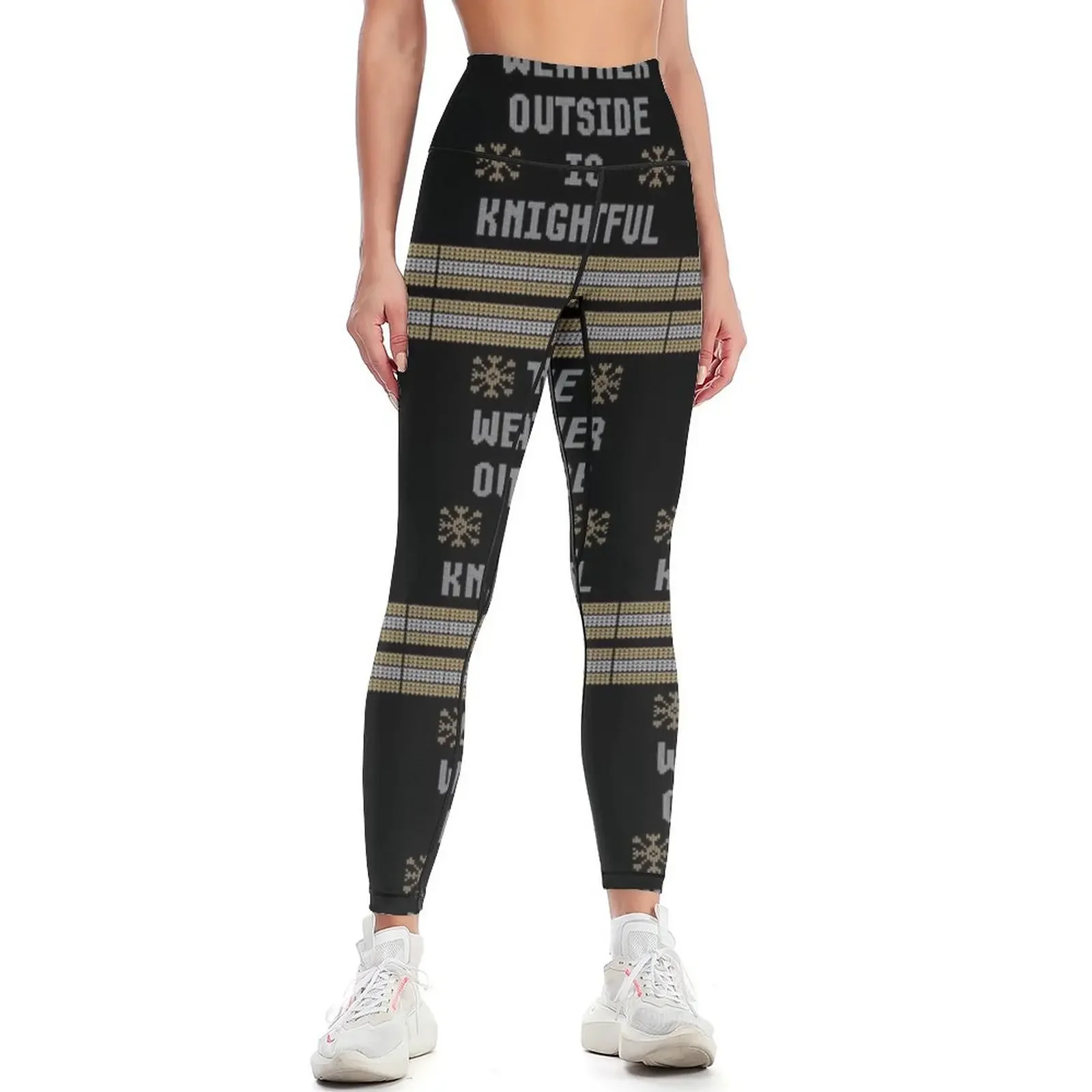 

UCF Knights The Weather Outside Is KNIGHTFUL Shirt Leggings Sweatpants Fitness clothing Sportswear woman gym Womens Leggings