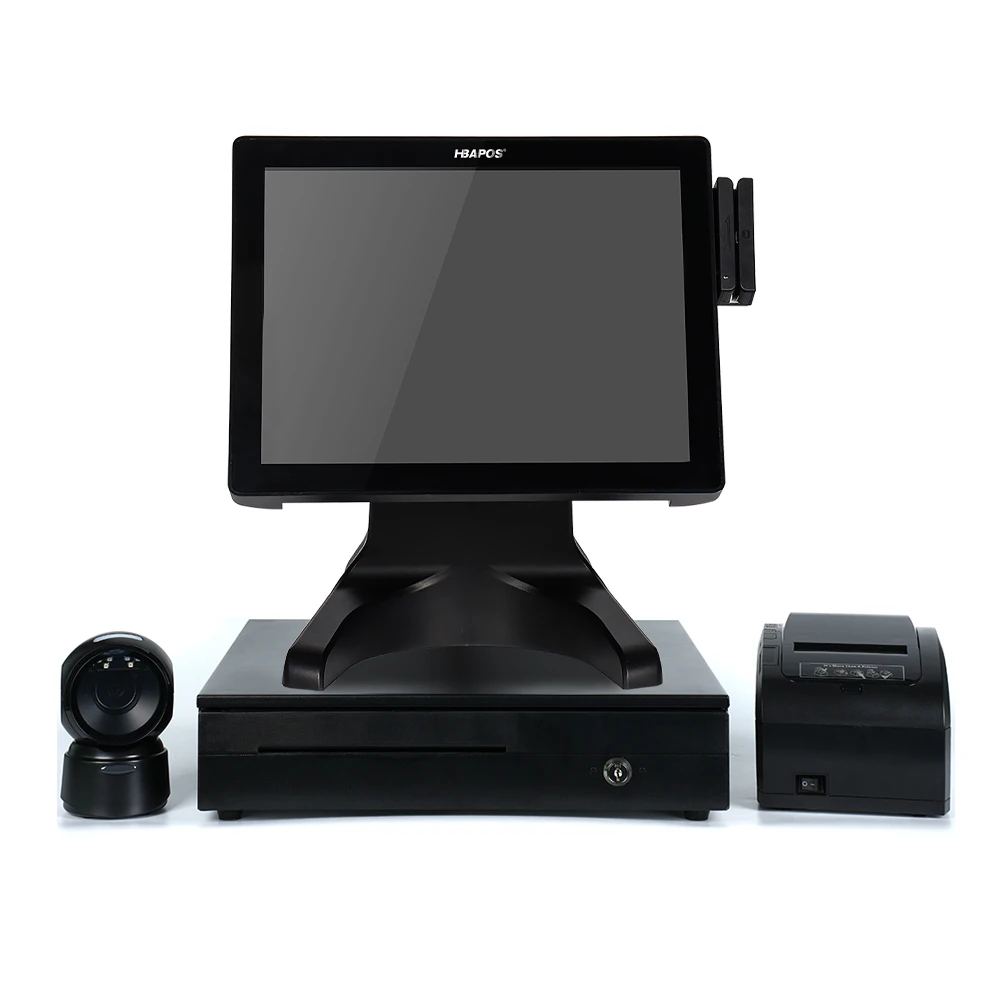 ATV&UTVHBAPOS S100 Automatic All-in-One Point of Sale System with Cash Drawer, Touch Screen Cash Register for Restaurant