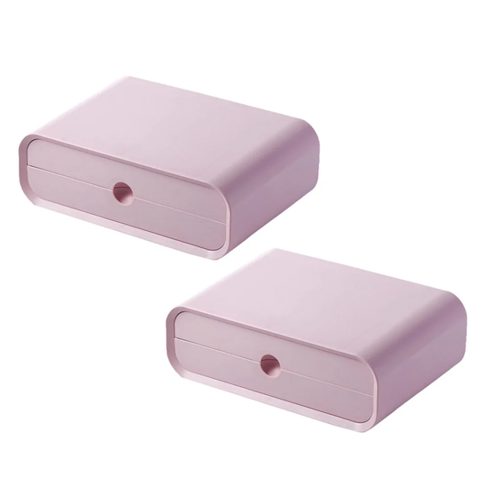 رف تخزين مرتفع لشاشة الكمبيوتر ومنظم سطح المكتب لعمال المكاتب والطلاب وعشاق المكياج باللون الوردي