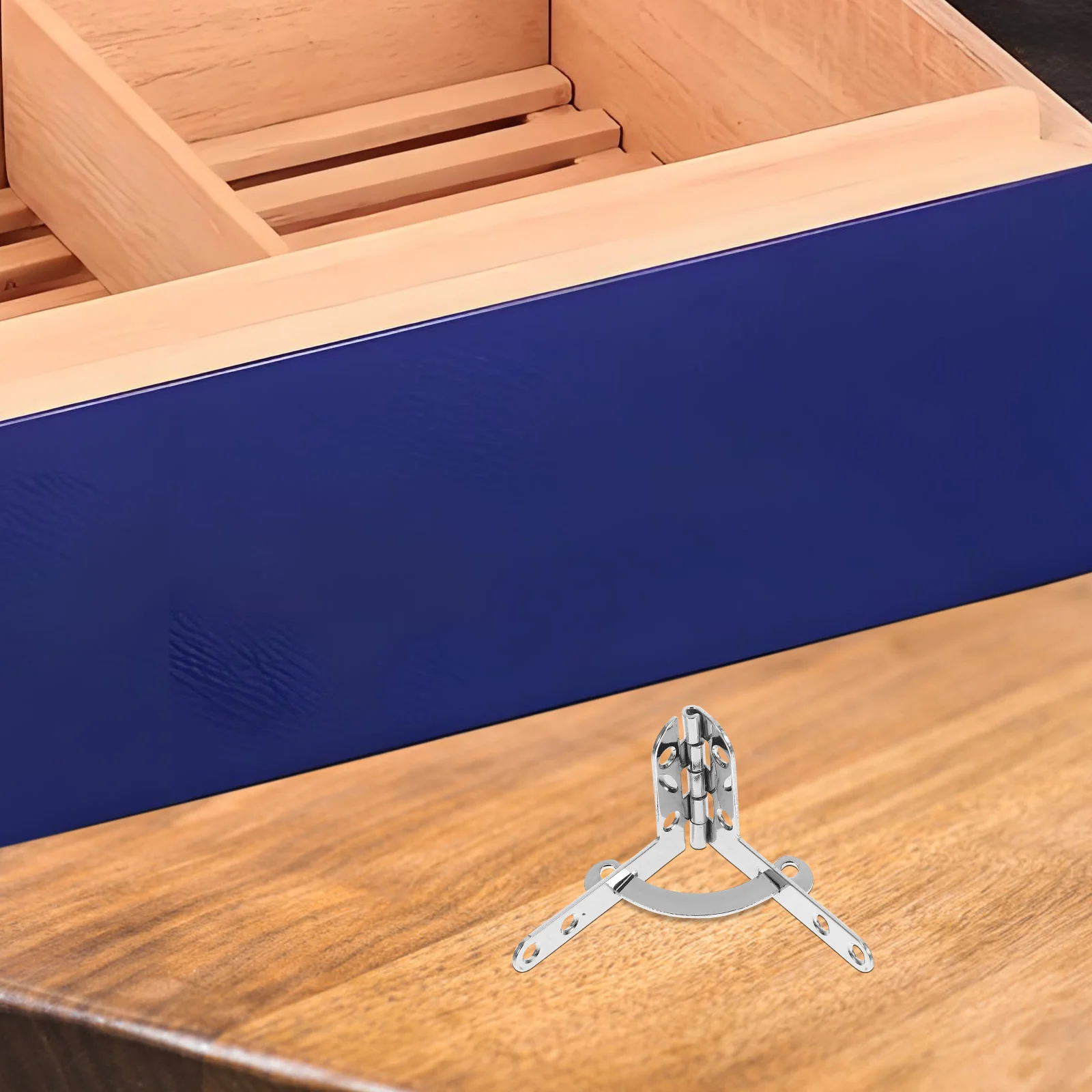 

1Set Thickened Alloy Hinges Round Rightangle Silver Finish for Wooden Boxes DIY Projects Easy Installation Decorative Lid