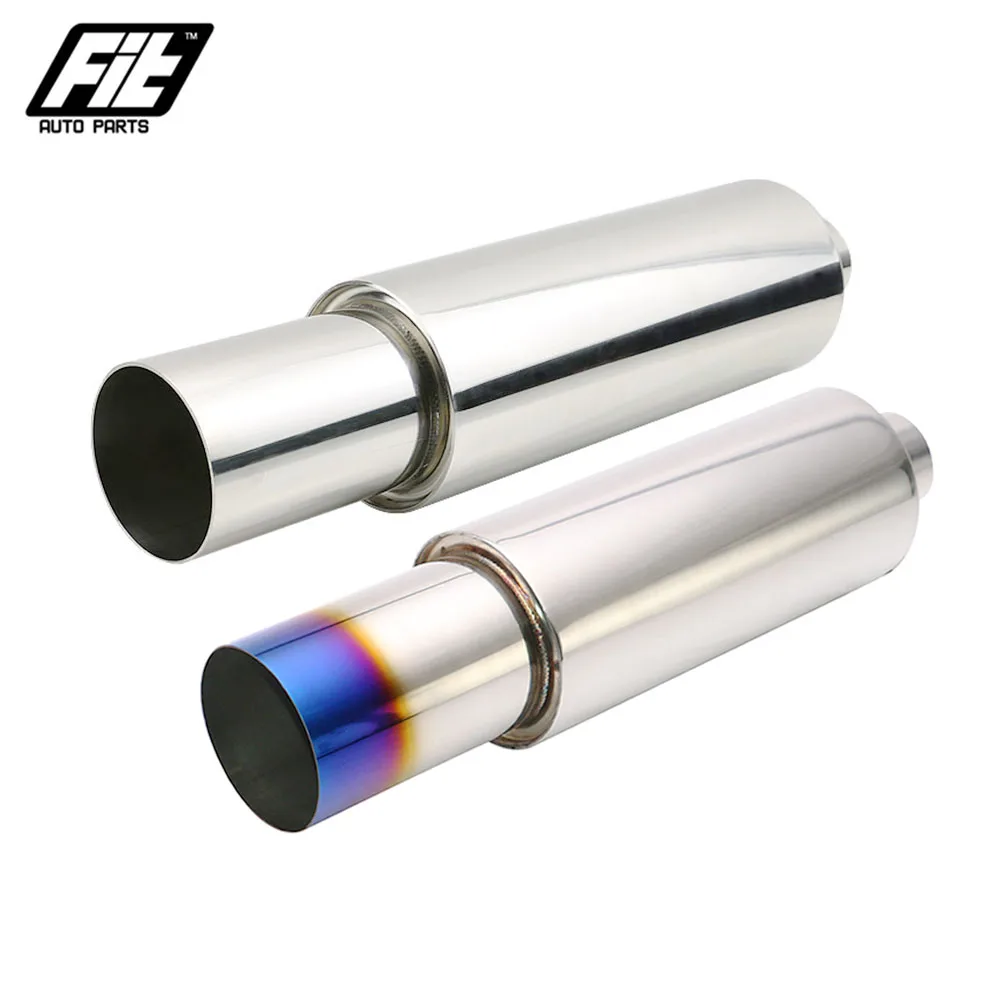 

Universal Sport Car exhaust pipe muffler Tail Pipe Stainless Steel 2" Inlet To 3.5" Outlet Exhaust System