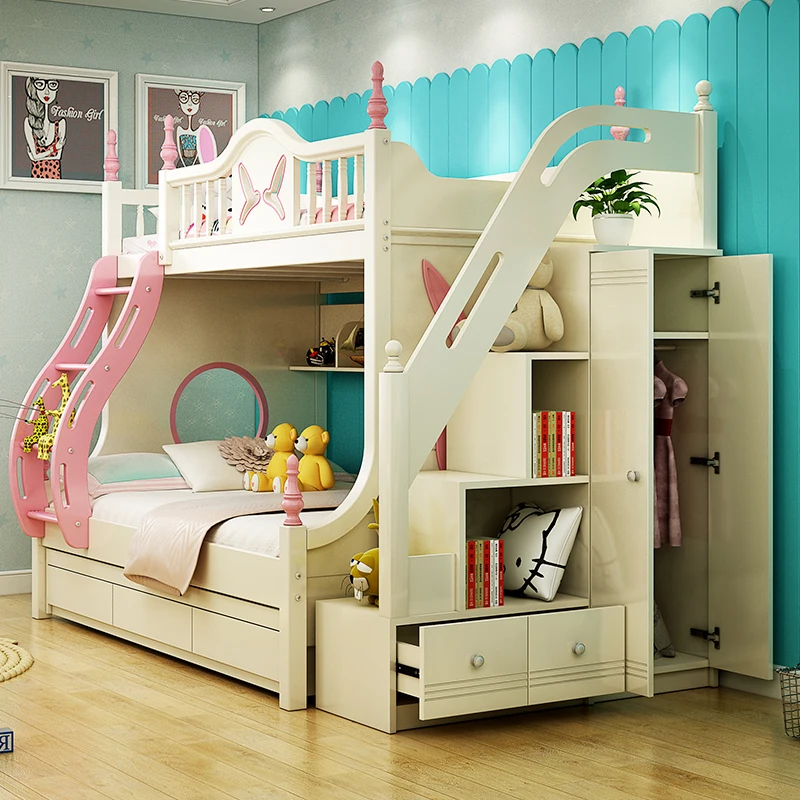 Children's up and down bed Bunk Mother bed High and low Furniture set Space saving multi-function