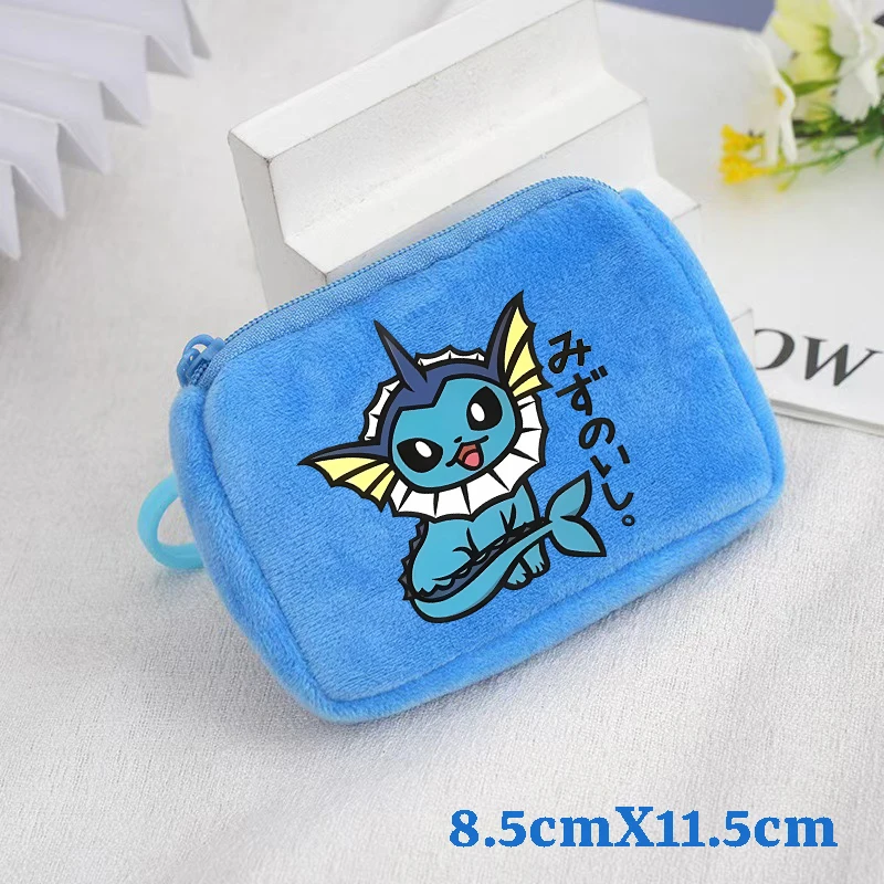 Portamonete in peluche Pokemon Pikachu Bulbasaur Kawaii Anime Mini portafoglio Borse portaoggetti di grande capacità alla moda Borsa per telefono divertente per cartoni animati