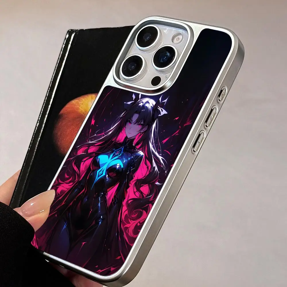 

Чехол для телефона Fate Stay Night Rin Tohsaka для iPhone 17, 16, 15, 14, 13, 12, 11 Air Pro Max Plus с серебряным покрытием, красочный чехол для смартфона