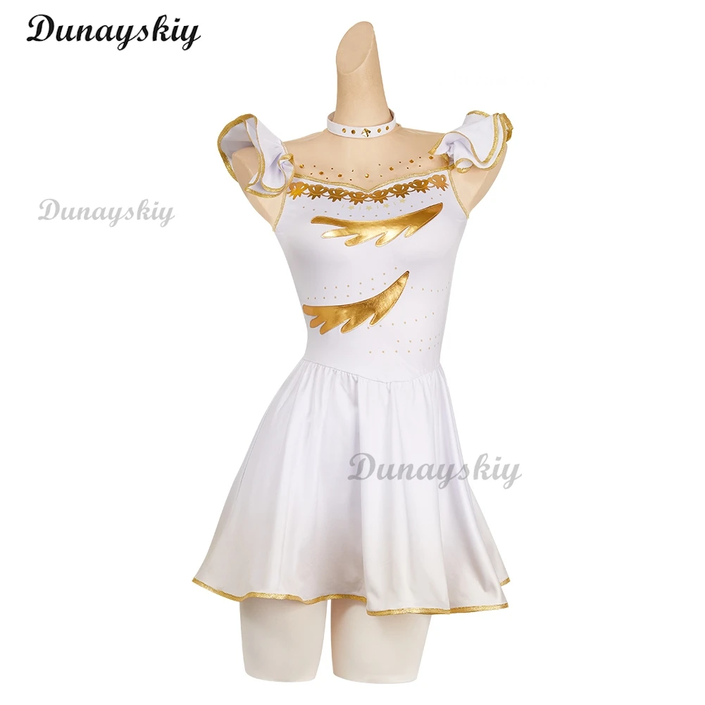 Yuitsuka Inori Coaplay Costume Short Wig Anime Medalist White Dress Rabbit Coat Kawaii Girl Women Outfit Halloween Customized