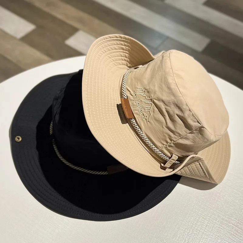 Outdoor Bucket Hat Men Summer Breathable Panama Cap Cotton Jungle Fishing Mesh Hat Hiking Beach Sun Protector Caps For Men's