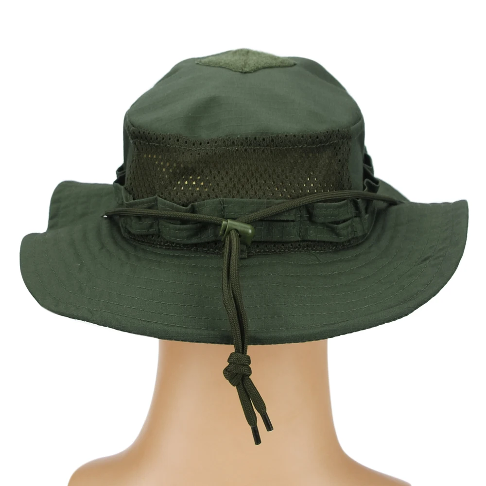 1 Stück/3 Stück Camo Boonie Hut Sonnenschutz Atmungsaktiver Fischerhut Herren Outdoor Wandern Jagd Angeln Winddichter Fischerhut – Detail 6
