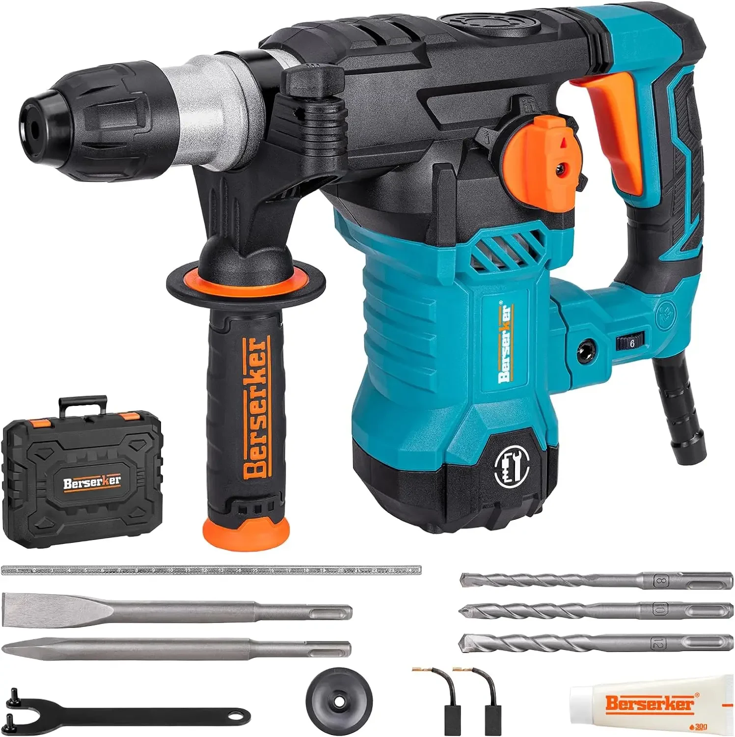 

Berserker 1-1/4" SDS-Plus Rotary Hammer Drill with Vibration Control,Safety Clutch,12.5 Amp 4 Functions Corded Rotomartillo for