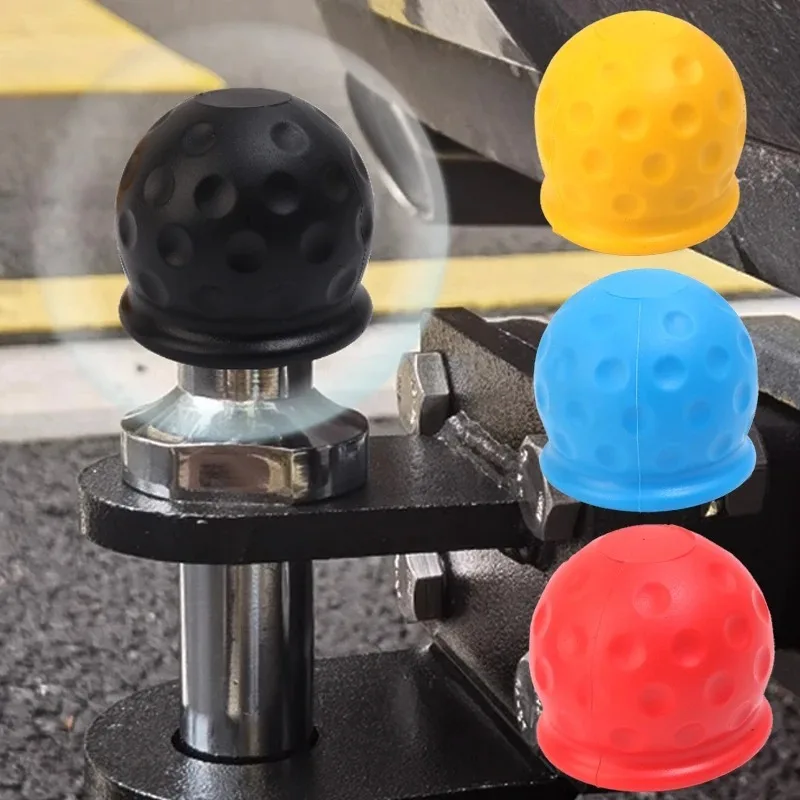 

New Car Trailer Tow Ball Protection Cover Universal 4 Colors Rubber Trailer RVC Balls Covers Cap Tow Hook Automotive Accessories