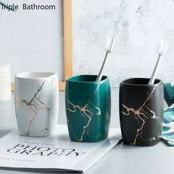 Nordic Ceramics Mouth Cup Gifts Set Household Toothbrush Storage Holders Mouthwash Cup Bathroom Accessories Tooth Mug