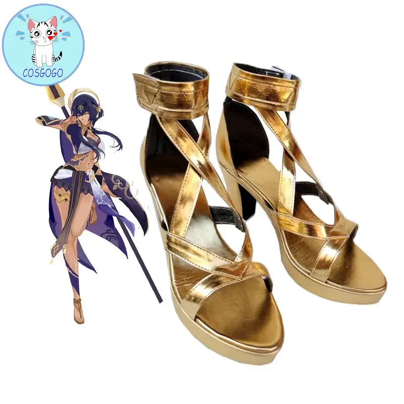 Genshin Impact Candace Cosplay Schuhe Stiefel Spiel Halloween Spiel Genshin High Heel Schuhe Damen Herren