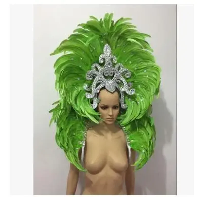 ประณีตหรูหรา Carnival เปิดเต้นรํา Headwear หมวกขนนก Exaggerate Revel แสดงเวทีผู้หญิง