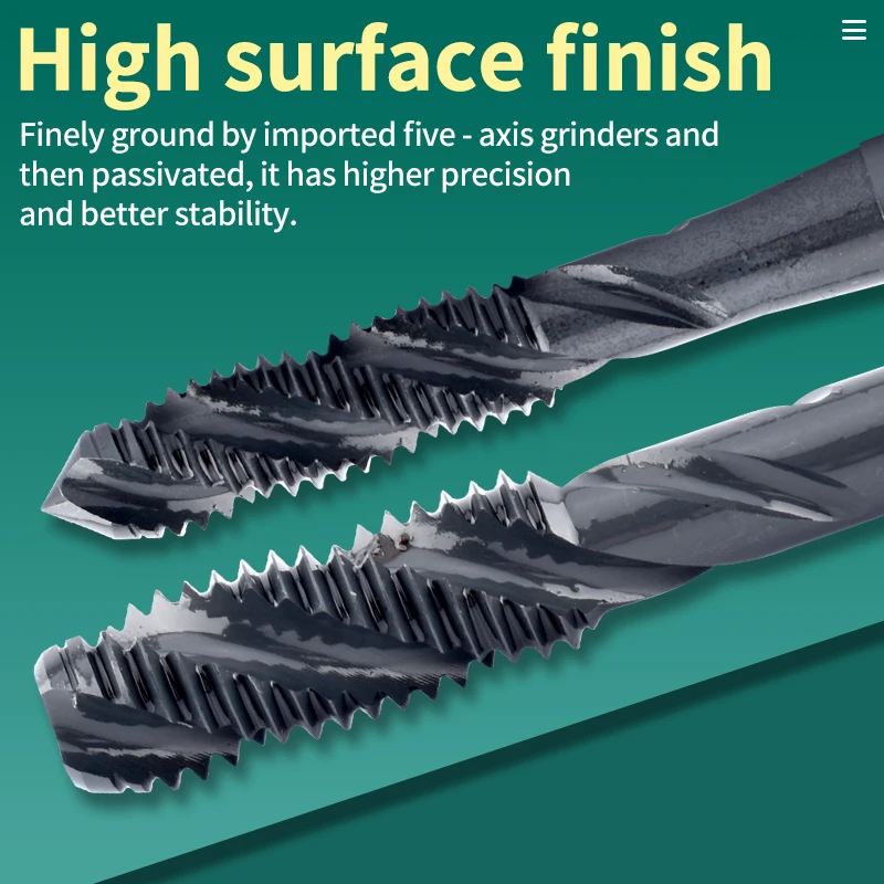 

Fluteless Spiral Fluted TapMachine Taps Metric Fine Thread Extruding Titanium Nitride M35 Coating For Stainless Steel By Extrusi