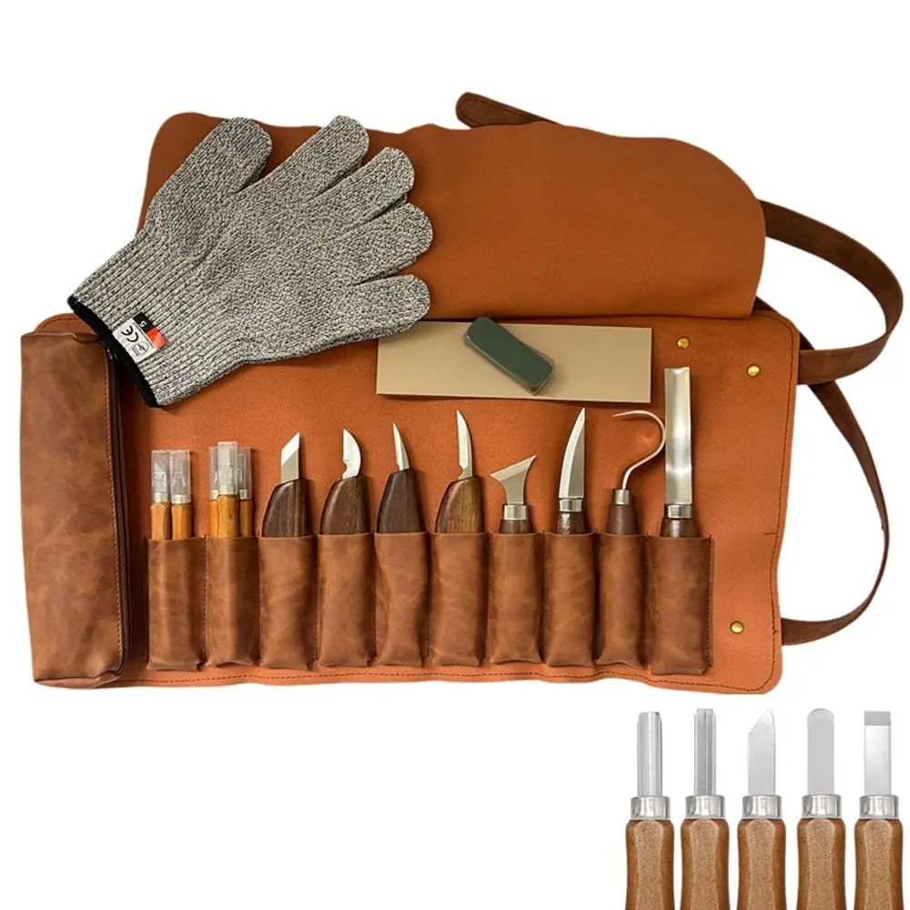 Woodworking Carving Knife Wood Carving Set DIY Digging Spoon Tool Wood Knife Carpenter Woodcutting Manual Entry Full Set of Spec