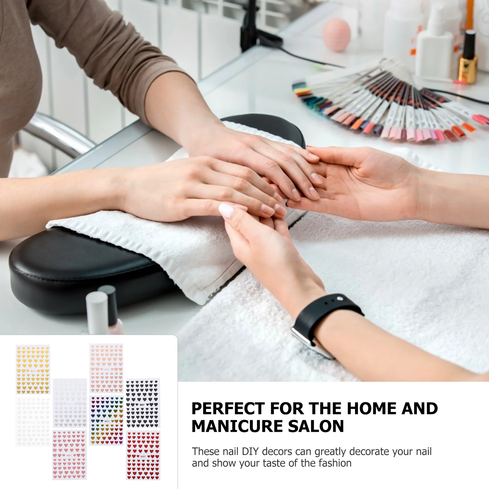 8pcs 하트 모양 스티커 8장 로맨틱 매니큐어 DIY 장식 액세서리 하트 네일 데칼 네일 스티커 장식품