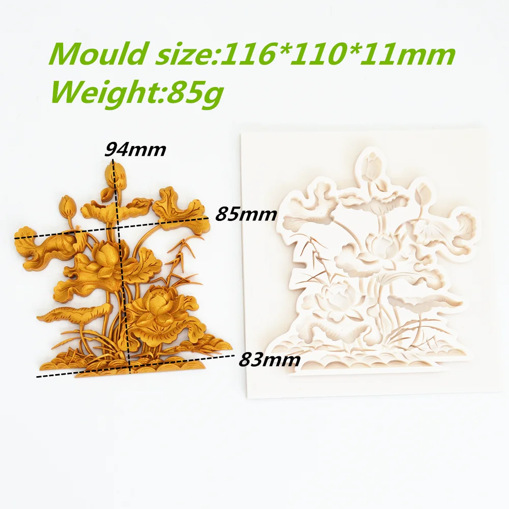 Silicone Mold Lotus Flower Kitchen Baking Tools Fondant Mold Household Handmade Cake Chocolate Candy Mold For DIY Cake