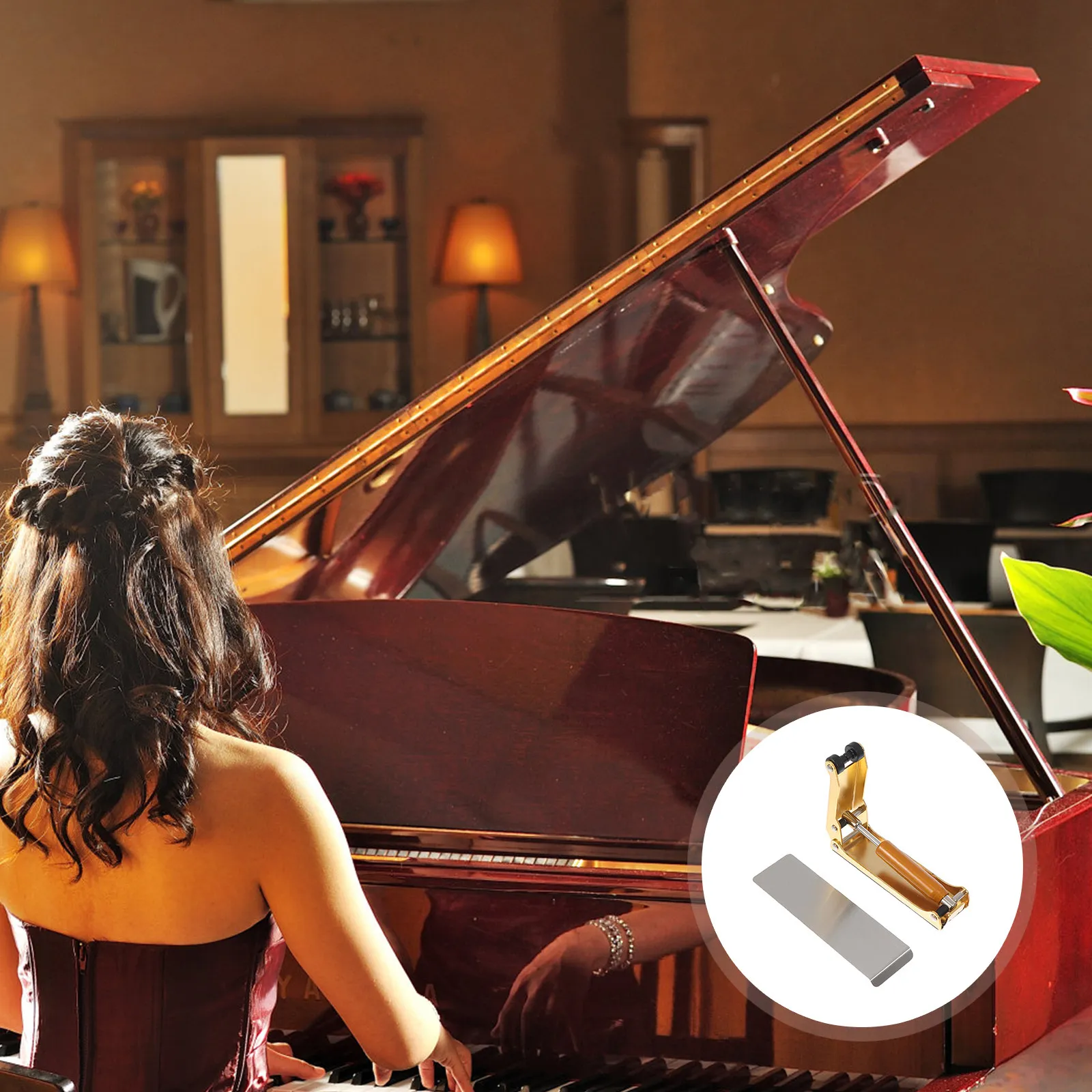 

1Pcs High Quality Piano Slow Fall Device Aluminum Alloy Cover Buffer Finger Protection Piano Anti Pinch Accessory for Silent