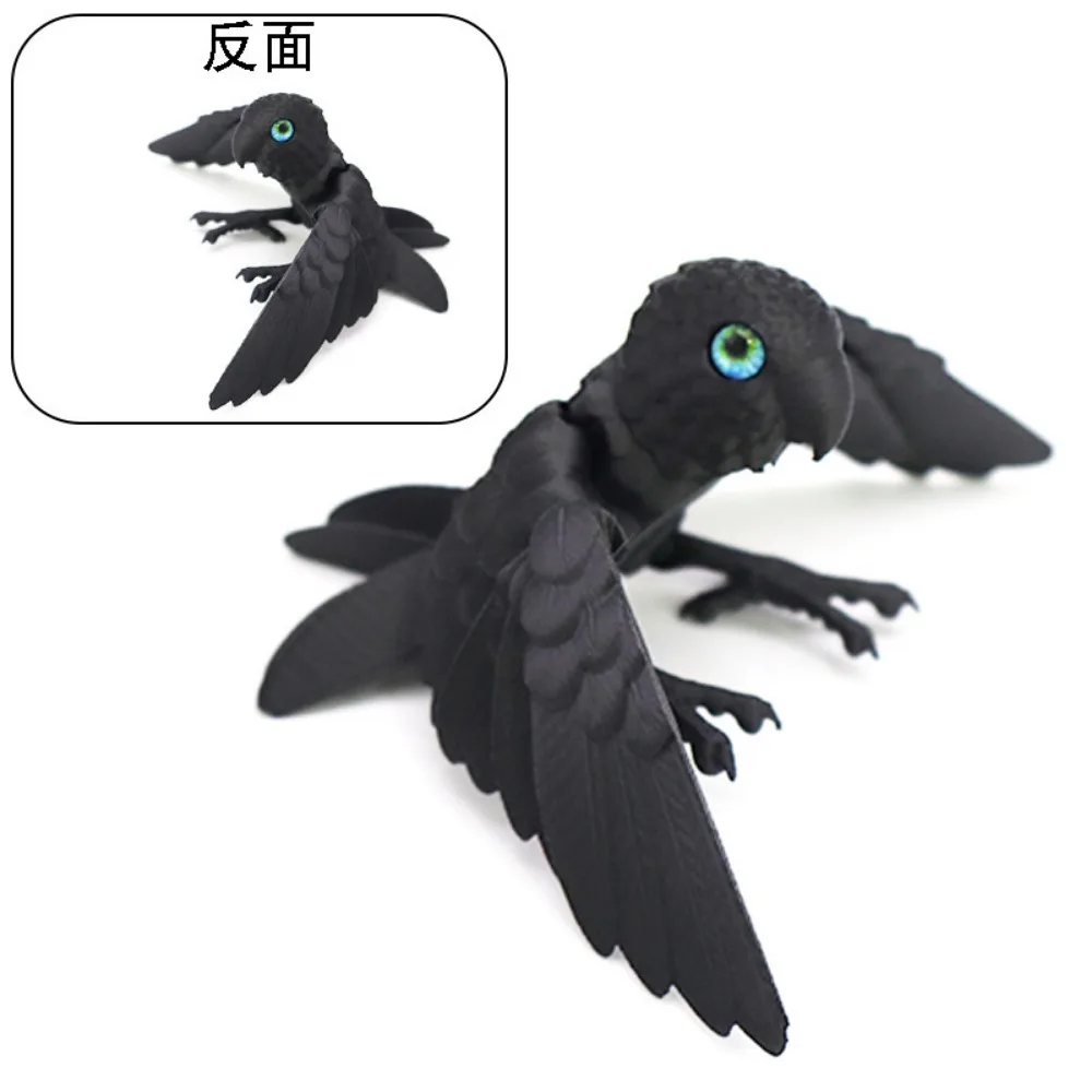 Simulated Eye 3D Printed Parrot Model Flexible Animal Sparkling 3D Printed Parrot Animal Laser Poseable Joints
