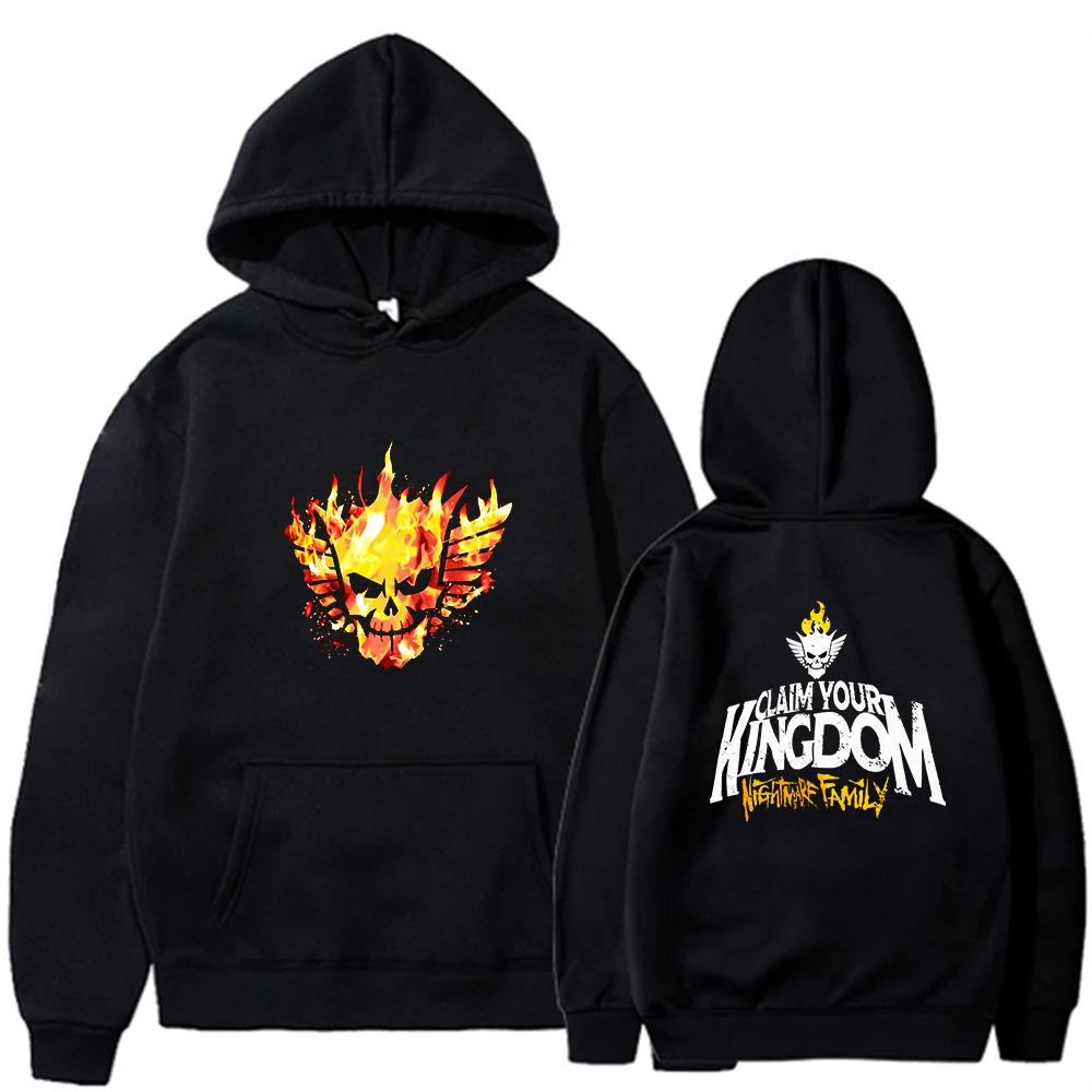 

Youth Black Cody Rhodes Claim Your Kingdom Flames Pullover Hoodie Pullover Unisex Autumn and Winter Sweatshirt New Hip Pop