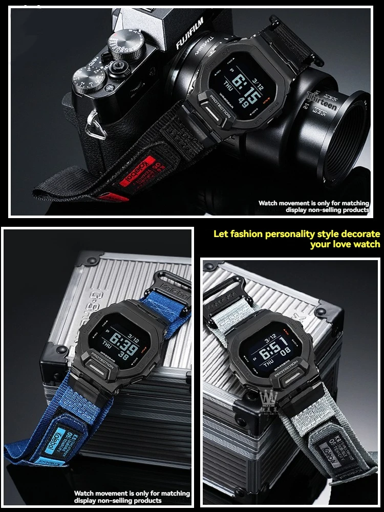 Cinturino per orologio realizzato in tela di nylon per sport all'aria aperta, modifica adatta per orologi Casio GBD-200-1/GBD-200SM