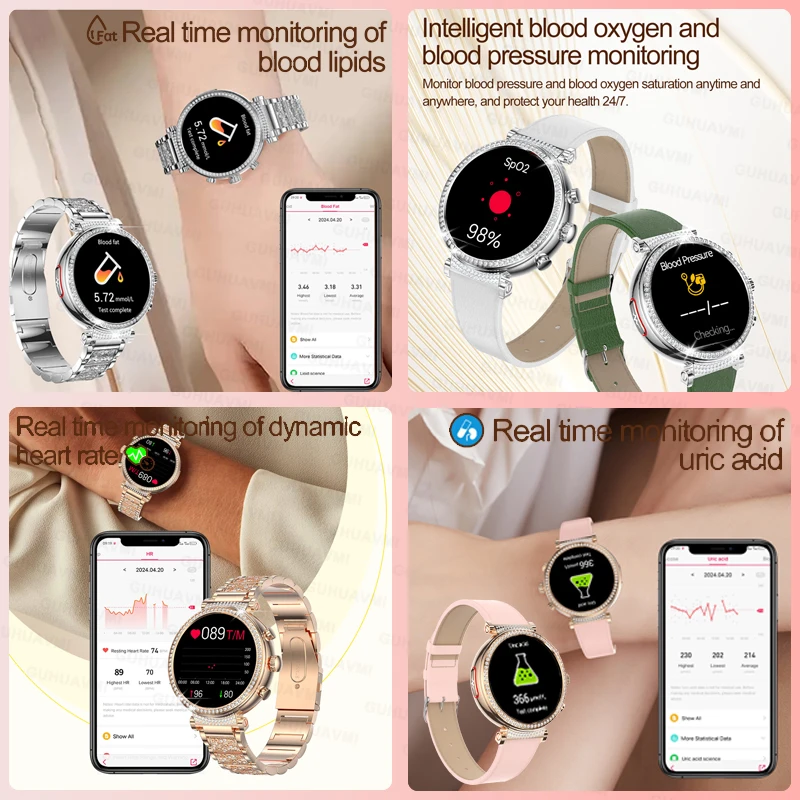 Female Health Smart Watch for Women Health Full Touch Screen Female cycle Reminder Call Sport ECG Smartwatch Custom dial Ladies