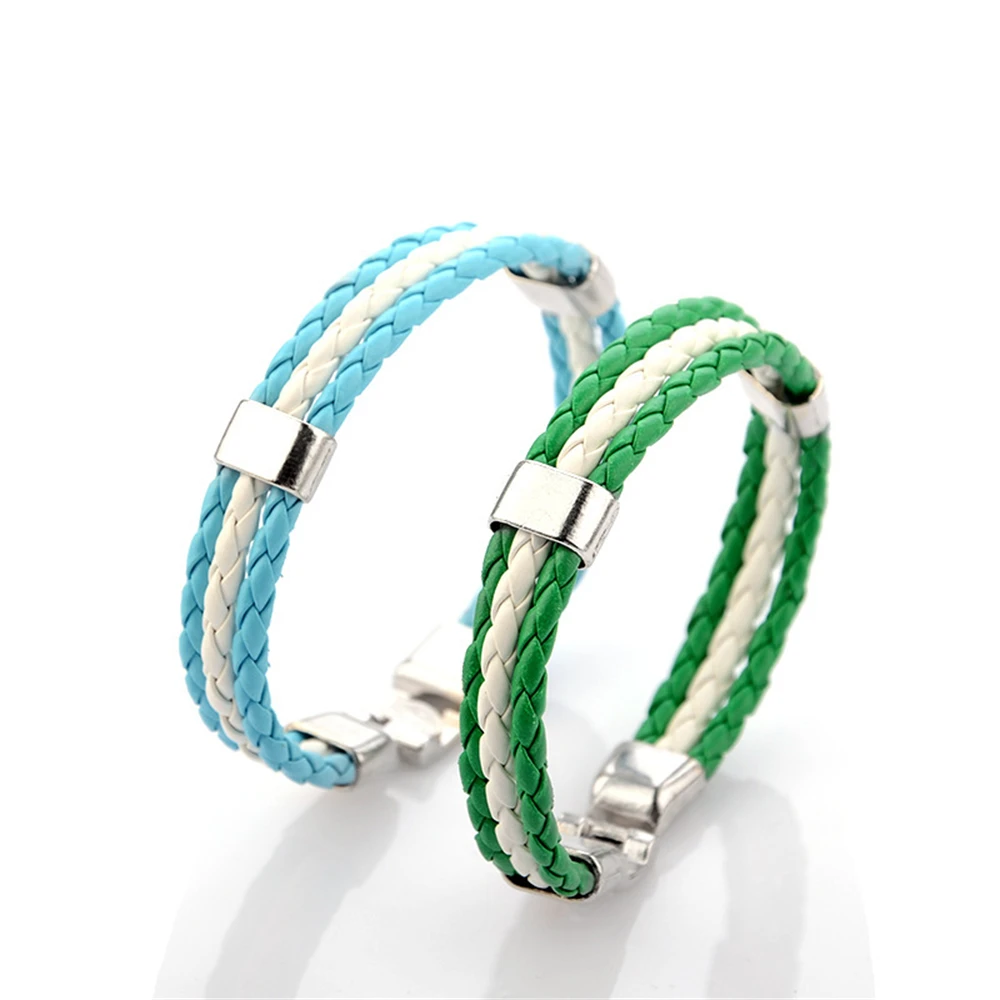 Russia bracciale bandiera in pelle PU brasile spagna francia italia Argentina bracciale bandiera nazionale per uomo donna amanti gioielli in metallo