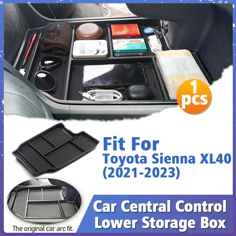 

Car Central Control Lower Storage Box For Toyota Sienna 2021 2022 2023 XL40 Organizer Tray Stowing Tidying Interior Accessories