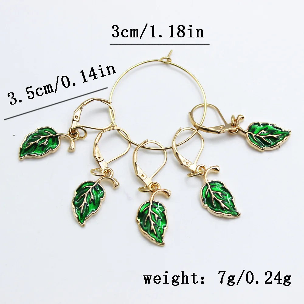 Metal Opuntia Cactus Knitting Stitch Markers, Enamel Charm Locking Crochet Pins for Sewing or Craft Accessories of DIY Supplies view 2