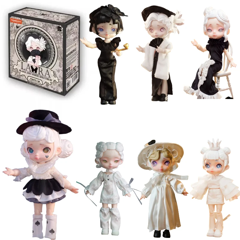 

Лара, черно-белая серия Spectrum, 1/12, серия Bjd, слепая коробка, кавайная фигурка, кукла, милый орнамент, коллекция, подарок на день рождения